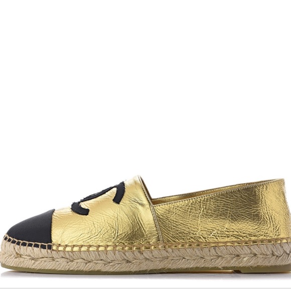 Chanel gold and black espadrilles NWB size 39 - Picture 2 of 10